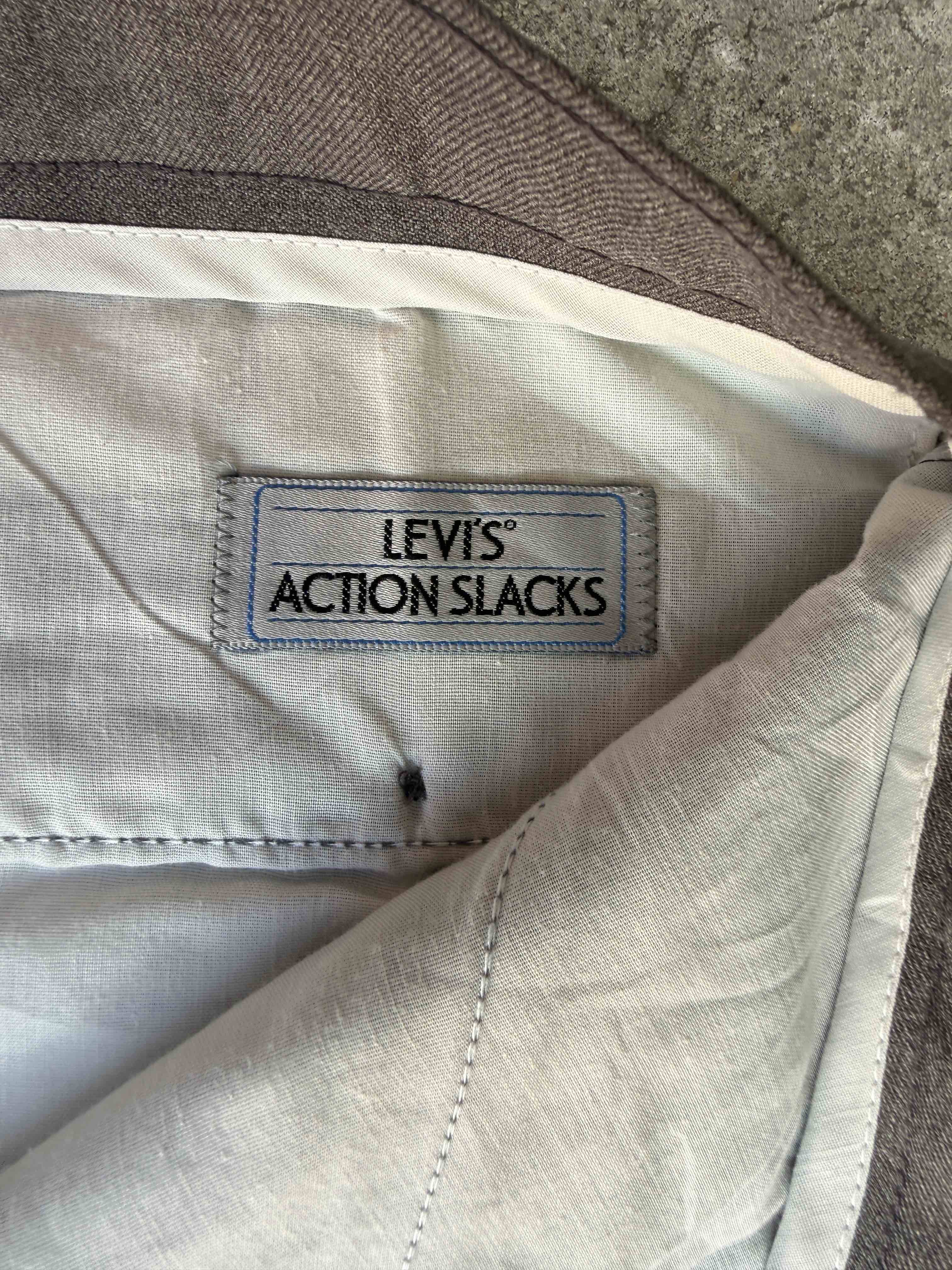 Vintage 70s Levi's Action Slacks Grey Polyester Trousers alt view