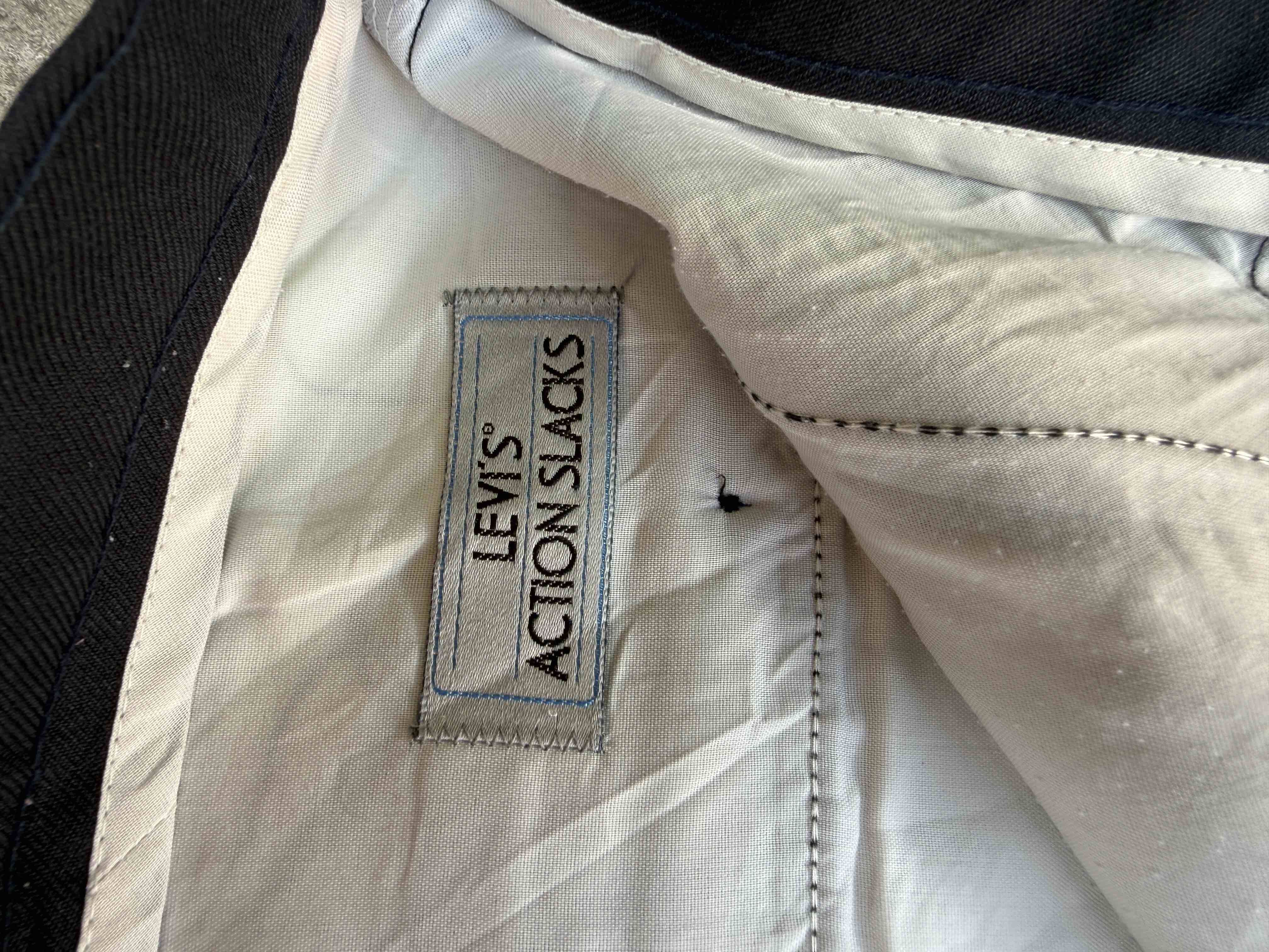 Vintage Levi's Action Slacks Made in USA Dark Grey Trousers alt view